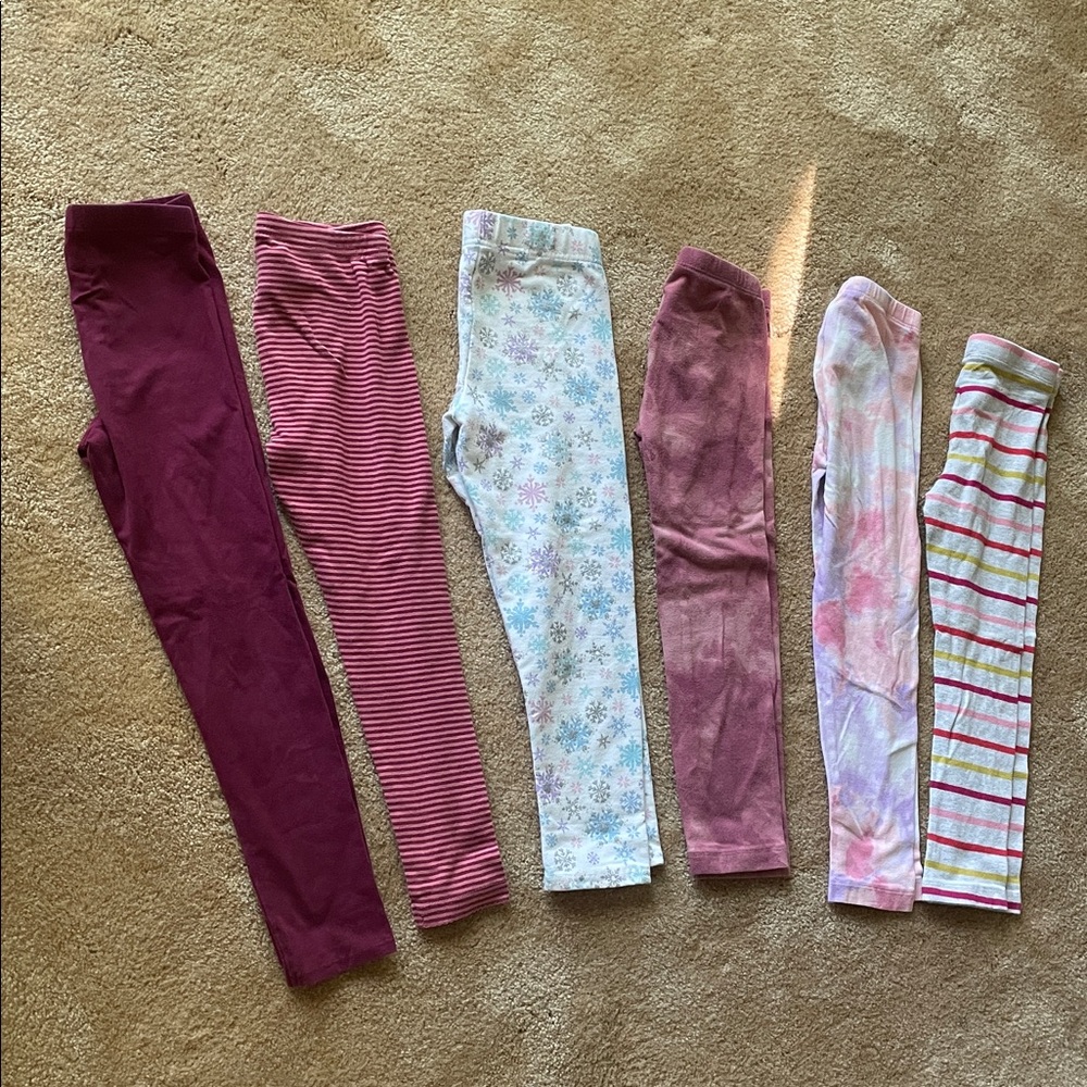 Set of 6 Girls' Leggings in Various Colors